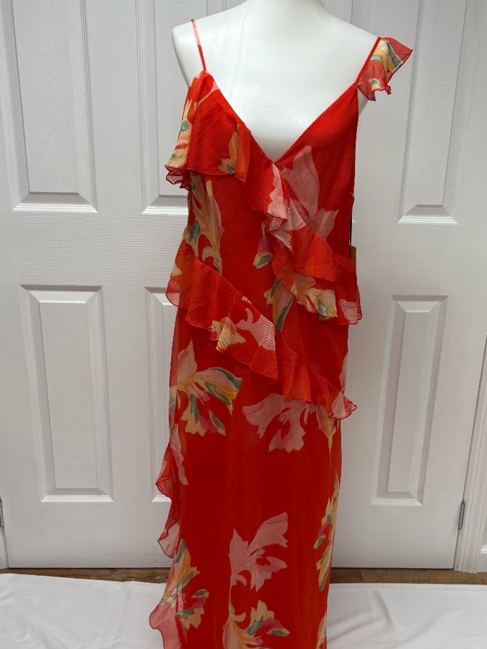 Future Collective Ruffle Ankle Length Dress‎ - Size L - NEW With Tag in Bag.